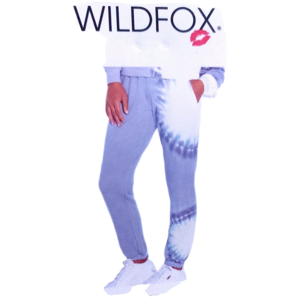 NWT Wildfox Womens Periwinkle Relaxed Easy Pull On Tie Dye Joggers MSRP $118 - Picture 4 of 7